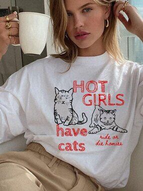 Cute Cat Graphic Tee, Cat Mom Gift, Funny Cat Shirt